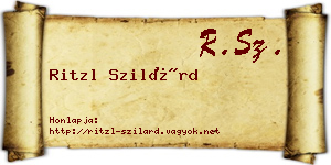Ritzl Szilárd névjegykártya