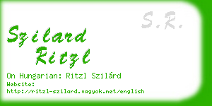 szilard ritzl business card